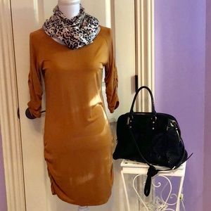 Caramel fitted dress or long tunic